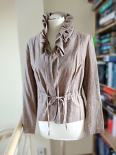 festliche leichte Leinenjacke, Jacke in Gr. 38, Votre Mode, mit Gürtelband