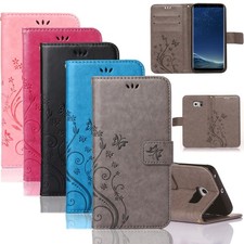 Handy Tasche für Samsung Galaxy Schutz Hülle Blumen Flip Case Wallet Etui Schale