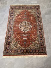Handgeknüpfter Perserteppich – ca. 230 x 140cm – klassisches Medaillon, rot/blau
