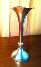 Trompeten- Vase Kelch Flöte Blumen versilbert Alpacca antik Vintage