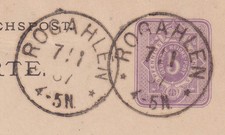 75670) ROGAHLEN Ostpreußen Kr. Darkehmen Stempel 1887 auf Postkarte (Mängel)
