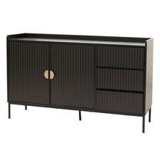 B-Ware Sideboard MCW-O39, 3 Schubladen 2 Türen, 80x130x42cm, Holzoptik schwarz