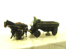 Wehrmacht Stahlfeldwagen m. Pferde - Artitec HO Fertigmodell 1:87 - 6870737  #E