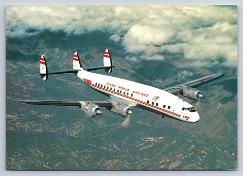 Aviation postcard twa trans - aviation,