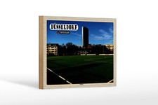 Holzschild 12x18cm Düsseldorf Düsseltal Fußballplatz Holz Schild