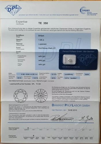 Diamant karat brillant - diamant, 1,08