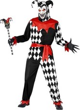 Hofnarr Kostüm Herren leuchtende Maske Harkekin Clown Narren Karneval Halloween