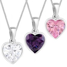 Zirkonia Herz Anhänger Hals