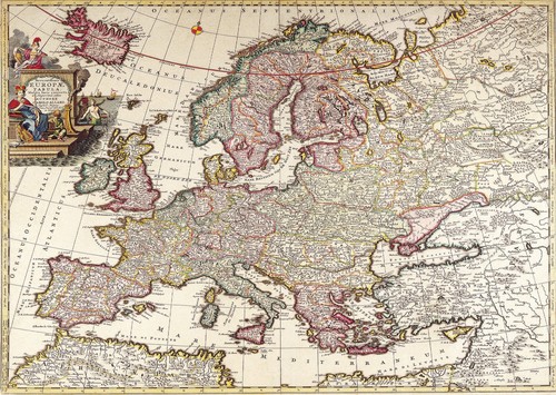 Vintage european map wall - vintage,