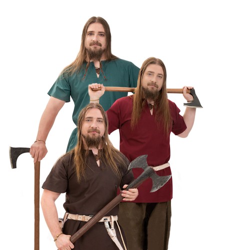 Tunika rot braun grün