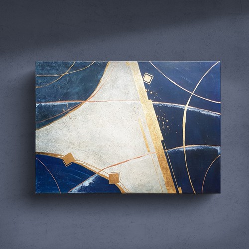 Elegantes wandbild navy - wandbild, „navy