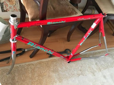 Rahmen Bianchi Celeste Stahl vintage frame 56 cm Rennrad steel 90s mit 2 Gabeln