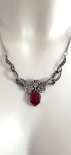 ART DECO ° SILBER COLLIER ° 925 / ooo ° KARNEOL / MARKASITEN ° Silberschmuck °