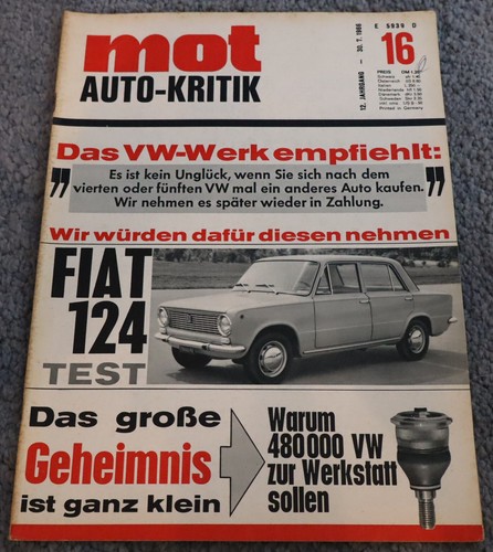 Mot 1966 fiat - 124,, wartburg