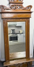 Jugendstil Spiegel Garderobe Massiv Holz Vintage Alt Antik
