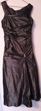 Luxus Abendkleid Ballkleid VERA MONT Gr. 40, Satin, eisgrau, Raffungen