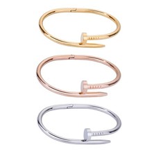 Damen Armreif Edelstahl Nagel