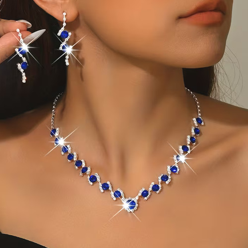 Damen schmuckset mit blauen - damen,
