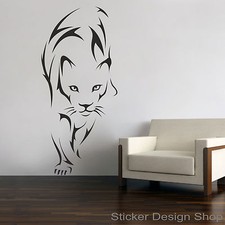 Tiger Löwe Leopard Puma Wandaufkleber Wandtattoo Wandsticker Aufkleber Sticker