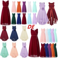 DE Mädchen Kleider Festlich Ärmellos Kleider Prinzessin Ballkleid Partykleid 