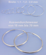 Echt 925 Silber Creolen 18 25 30 35 60 70 mm Rohrcreolen KLAPPSCHARNIER 1 / 2 mm