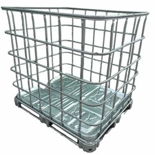 Gitterbox Lagerbehälter für Brennholz Kaminholz Feuerholz 1000L IBC