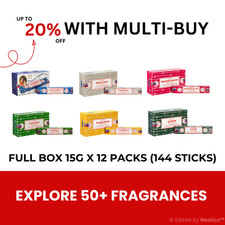 Satya Räucherstäbchen Nag Champa Joss Stäbchen volle Box 12 Packungen x 15g