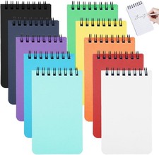10 Stück Spirale Notizblock A7,Mini Notizblock Liniert Pocket Notizbuch mit 
