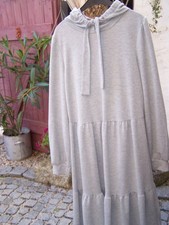 ONLY Sweat-Kapuzen-Stufen-Kleid Damen/Mädchen  Gr.S grau