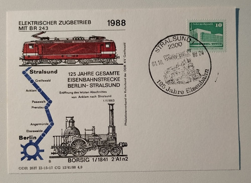 1988 bahnpost sonderbeleg - bahnpost-sonderbeleg,