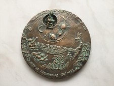 Hermann Schilcher Bronze SCHÖPFUNG PLAKETTE Wandplakette 19,5 cm Maria Laach