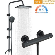 Schwarz Duschsystem Thermostat