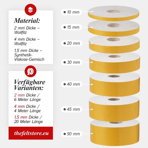 Filzband selbstklebend mm - selbstklebend,