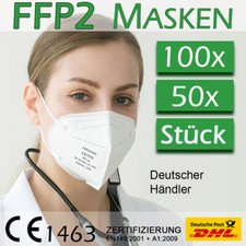 FFP2 Masken 50x 100x Stück weiß / schwarz SGS CE zertifiziert Mundschutz Maske 