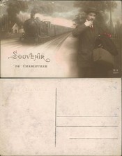 Charleville-Mézières Charleville-Mézières Bahnhof Mann Dampflokomotive 1916