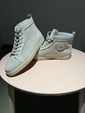 Christian Louboutin High Top Sneaker Velours-Leder Grau Größe 44,5 Neu