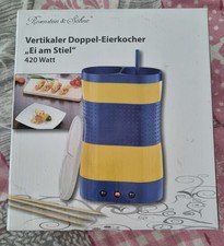 Rosenstein & Söhne Vertikaler Doppel-Eierkocher 'Ei am Stiel', 420 W