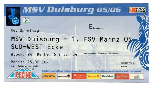 Ticket msv duisburg - ticket,