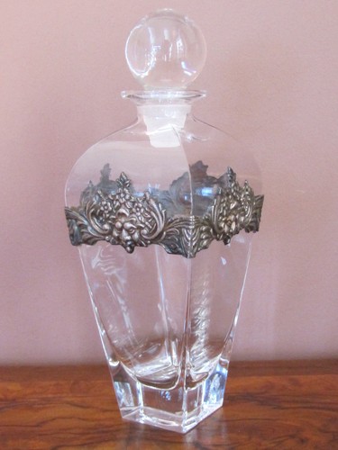 Alte glas karaffe 925 - karaffe, silber
