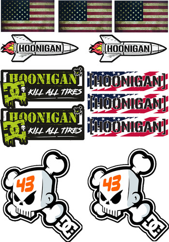 Hoonigan aufkleber usa - set, 12
