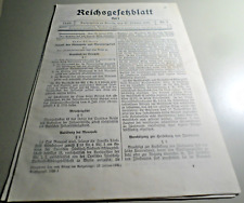 Reichsgesetzblatt 1930 Zündwaren Zündwarenmonopolgesetz