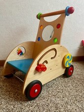HABA Lauflernwagen aus Holz mit Bremse & Gummireifen Laufwagen Schiebewagen TOP