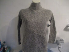 VILA grauer Pullover Damen Gr 36 - 38 Stehkragen gewalkte / gekochte Wolle Grau
