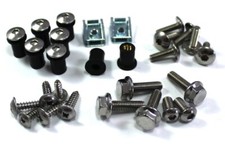 Yamaha TDM 850 1996-2001 Edelstahl Verkleidung Schrauben & Wind Frontscheibe Set