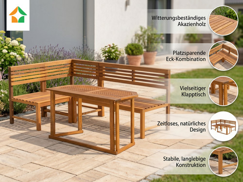 Balkontisch set mit - balkontisch-set, eckbank