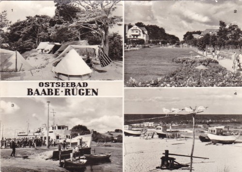 Ansichtskarte baabe zeltplatz - ansichtskarte,