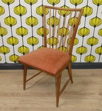 formschöner 50er Jahre Esszimmerstuhl Federkern Sitz Sprossenlehne vintage retro