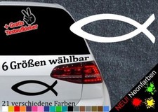 Christenfisch Aufkleber 6 Größen 21 Farben- Eucharistie Frieden Gebet Katholisch