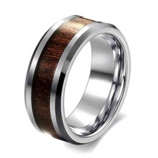 Edelstahl Ring Holz Wood Inlay