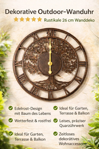 Outdoor wanduhr garten - wanduhr,